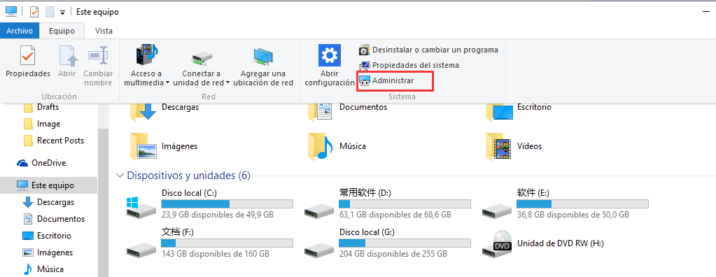 Servicios de Windows 10